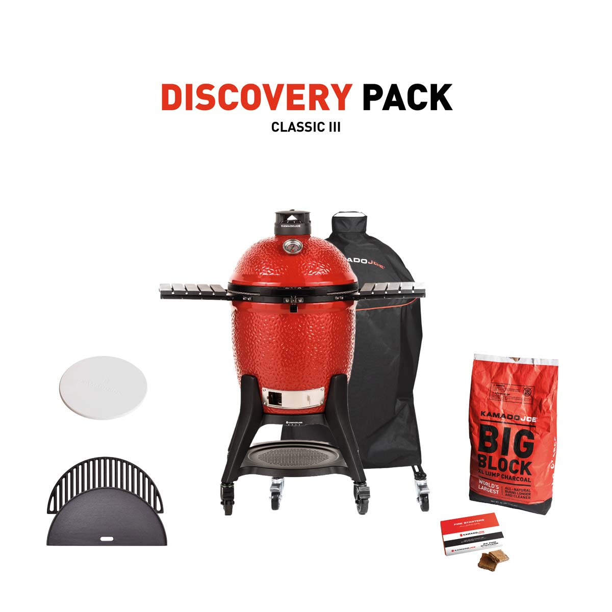 Kamado Joe Classic III Charcoal Grill With Discovery Pack